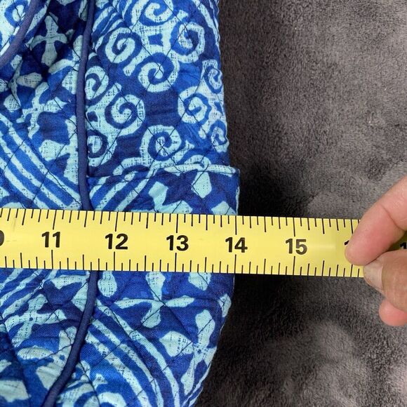 Vera Bradley Cuban Tiles Cotton Backpack Medium Blue Turquoise Straps 14"x12"x5" - Picture 13 of 14